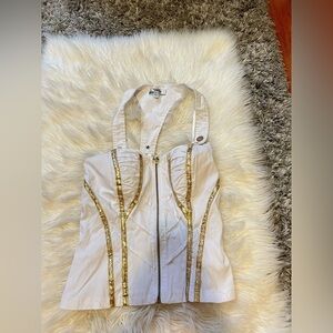 White & Gold Corset Top